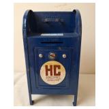 U.S. Mail Blue Metal Mailbox Coin Bank