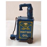 Marx Tin Litho Toy Motor Oil Cart / Portable
