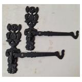 2 Cast Iron Swivel-Arm Oil Lamp / Plant Hanger