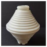"Pee Wee" Ribbed Milk Glass Lightning Rod Ball