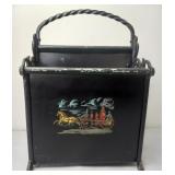 Vintage Black Metal Magazine Rack
