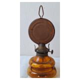 Amber Glass "Patio" Oil Lamp, Vintage
