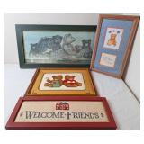 Cross Stitch Teddy Bear & Welcome Friends Pictures