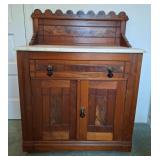 Victorian Eastlake-Style Marble Top Washstand
