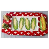 BBQ Corn Platter w/Salt, Pepper Shakers, Butter