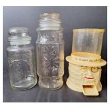 Planters Mr. Peanut Vender Bank & Glass Jar
