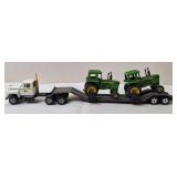 John Deere Semi w/2 John Deere Toy Tractors