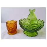L.E. Smith "Moon and Stars" Candy Dish & Toothpick