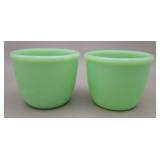 2 McKee Jadeite Custard Cups