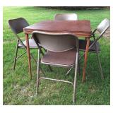 Durham Card Table & 4 Folding Chairs