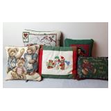 Christmas Bears & Snowmen Throw Pillows