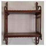 Mid-Century Chippendale Style 2-Tier Wall Shelf