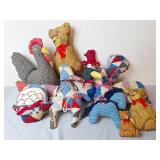 Hand Crafted Chickens, Bears & Horse Pillows