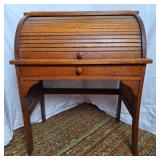 Child-Sized Oak Roll-Top Desk, Antique