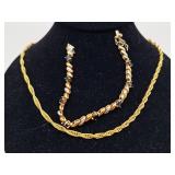 Gold Plated Sterling Silver Bracelet & Necklace