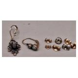 14 K Gold Pierced Earrings & Backs