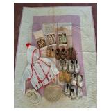 Baby Quilt, Baby Sweater & Vintage Baby Shoes