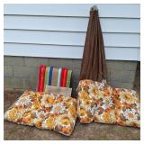 Floral Outdoor Cushions & Patio Umbrella
