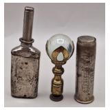 Firestone Tire Gauge, Pocket Oiler & Lamp Finial