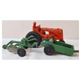 Hubley ? MM Diecast Tractor, Spreader & Plow
