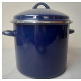 Blue Enamelware Stockpot w/Lid