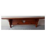 Country Shelf w/Heart Cut-Out & Pegs