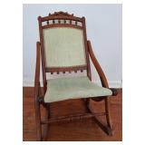 Victorian Eastlake Campaign Folding Rocking Chair
