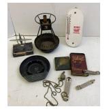VTG Ashtrays, Tina, Whistle, Hood Ornament &