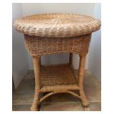 Wicker Sunroom Table: 21in dia, 22.5tall (sturdy)