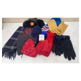 Vtg Shell Winter Hat, Leather & Other Gloves