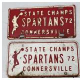 Connersville 72 State Champ Plates