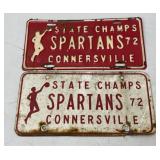 Connersville 72 State Champ Plates