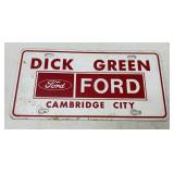 Dick Green Ford Cambridge City Plate