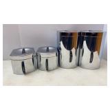 Vtg Stainless Kromex Canisters Set of 4