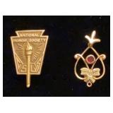 10K yellow gold pin & pendant