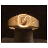 10K white gold Black Star Sapphire menï¿½s ring