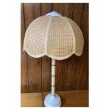 Mid Century Modern Faux Bamboo Wicker Shade