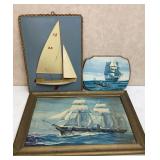 3-Dimensional Sail Boat Art & Framed Print