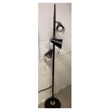 MCM black metal shade 3 light floor lamp