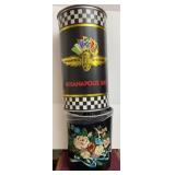 Vtg Indianapolis 500 & Other Metal Trash Cans