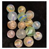 .75 inch and smaller lattice swirl marbles