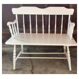 White Solid Wood Deacons Bench
