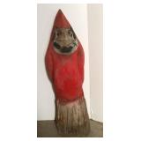 Chain Saw Carved Cardinal 31in tall