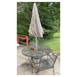 Wrought Iron 48in Patio Table & 2-Chairs
