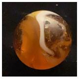 .91 inch Amber/white agate marble