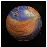 1.0 inch Blue & red swirl marble