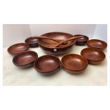 Vtg Sampler Cherry Salad Bowl & 8 serving bowls
