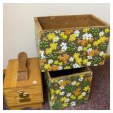 Vtg Shoe Shine Box & Wooden Box Step stools