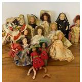 Vintage dolls of the world, some have loose arms