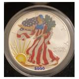 2000 Enameled Silver Eagle coin